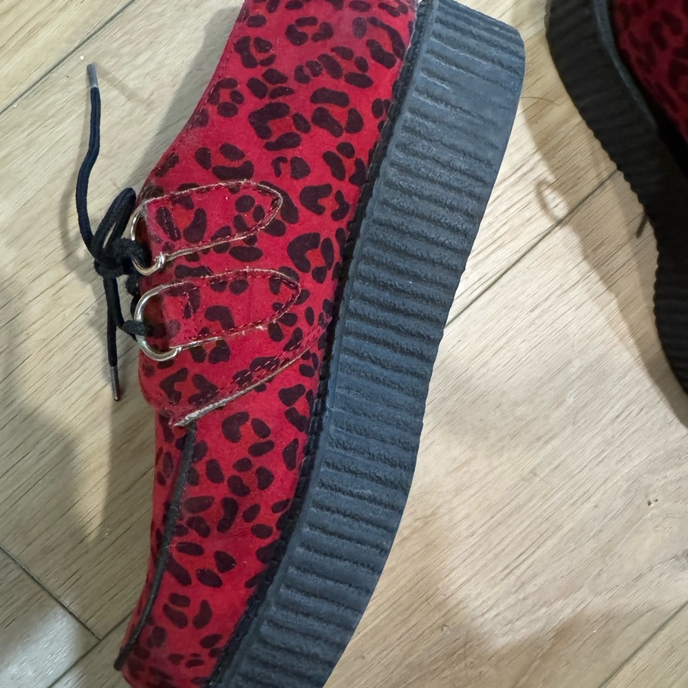 T.U.K Red and Black Leopard Creepers - Picture 3 of 5